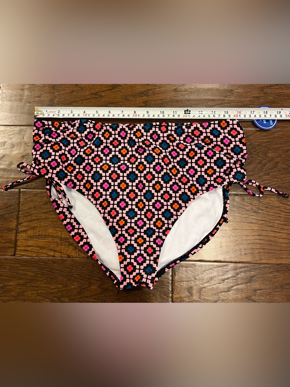 NWT Swimsuits For All Women’s 2 PIECE Pink Geometric Top 18 Bikini Bottoms 16 - Picture 10 of 12